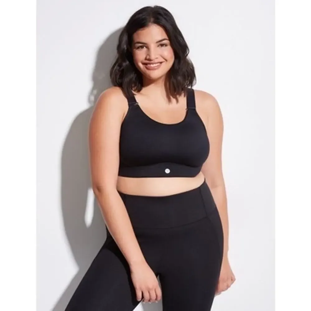 Livi Active Molded No Wire Sports Bra Black Plus Size 44D - Picture 1 of 8